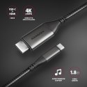 Axagon RVC-HI2MC adapter kablowy 1,8 m USB Type-C HDMI Czarny