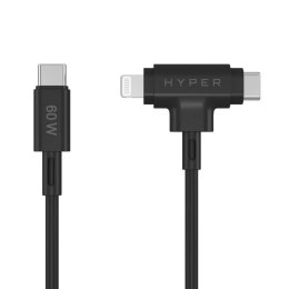 HYPER HyperJuice kabel USB USB 2.0 1,5 m USB C USB C/Lightning Czarny