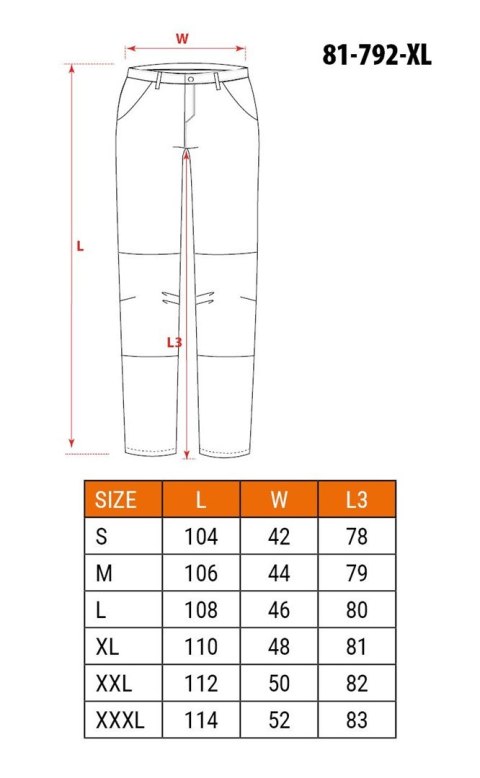 NEO tools 81-792-XL spodnie ochronne Żółty