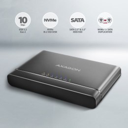 Axagon ADSA-CC USB-C 10Gbps - NVMe M.2 SSD & SATA 2.5/3.5 SSD/HDD CLONE MASTER 2 - Digital/Daten - NVMe USB 3.2 Gen 2 (3.1 Gen 2