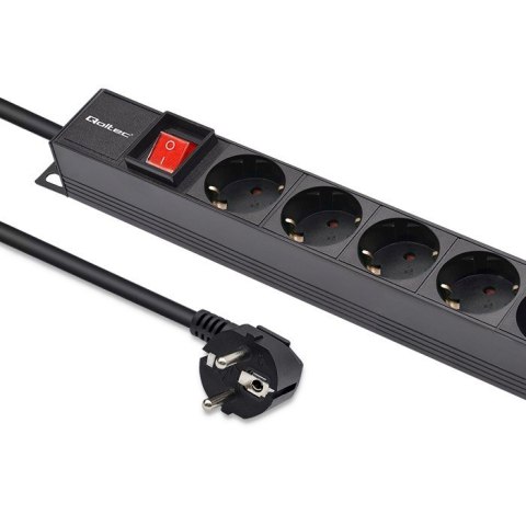 Qoltec Aluminiowa Listwa zasilająca PDU do RACK | 16A | 16 x SCHUKO| Pionowa | 1.8m