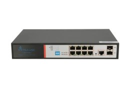 Extralink VICTOR | Switch PoE | 8x Gigabit PoE/PoE+, 2x SFP, 1x Port Konsolowy, 150W, Zarządzalny