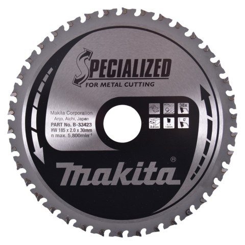 MAKITA Piła spiekowa do metalu Specialized 185*30 38Z