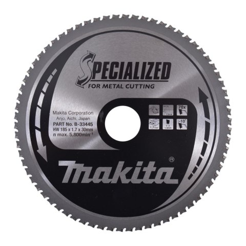 MAKITA Piła spiekowa do metalu Specialized 185*30 70Z