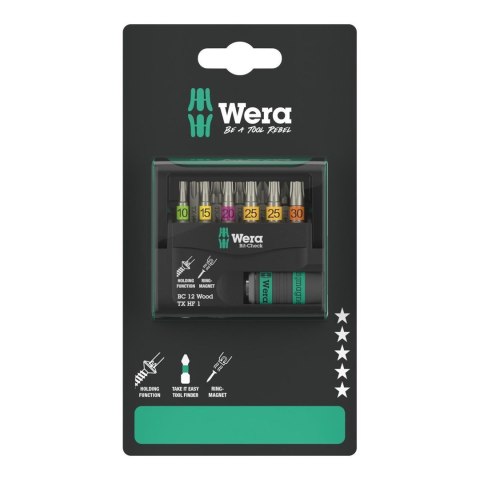 WERA Zestaw bitów Bit-Check 12 Wood TX HF 1 SB, 12cz.