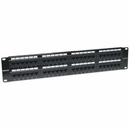 Patch panel UTP Cat6 48 portów RJ45, 2U, czarny