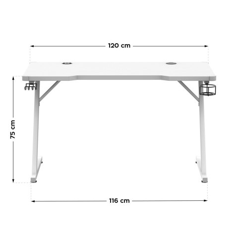 Huzaro Biurko gamingowe Huzaro Hero 2.5 White RGB