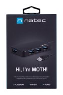 NATEC Hub NATEC Moth NHU-1342 (4x USB 3.0; kolor czarny)