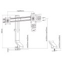 Maclean MACLEAN UCHWYT NA DWA MONITORY / PODWÓJNY 17"-27" 14KG VESA 75X75 100X100 MC-854