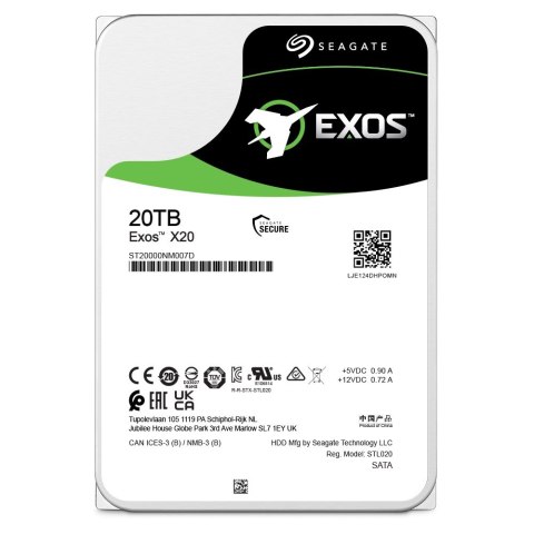 Seagate Dysk serwerowy HDD Seagate Exos X20 (20 TB; 3.5"; SATA)