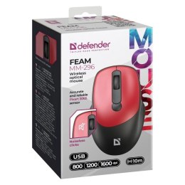 Defender DEFENDER MYSZ FEAM MM-296 RF SILENT CZERWONA