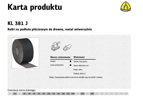 KinderKraft K.PŁÓTNO ROLKA 150mm 120 KL381J (50mb)