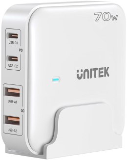 UNITEK Unitek P1228AWH01-EU Ładowarka biurkowa GaN 70W 2xUSB-A 2xUSB-C