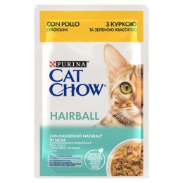 PURINA NESTLE Purina Cat Chow Hairball z kurczakiem i zieloną fasolką w sosie - mokra karma dla kota - 85 g