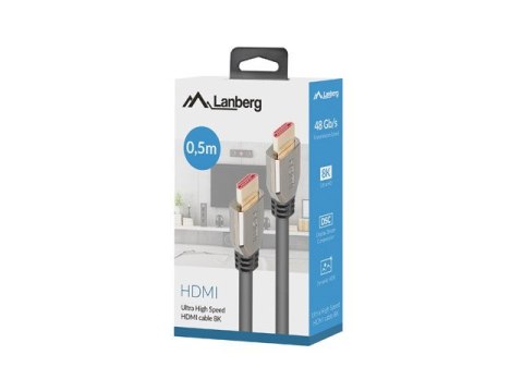Lanberg LANBERG KABEL HDMI M/M V2.1 0.5M 8K 60HZ CA-HDMI-30CU-0005-BK