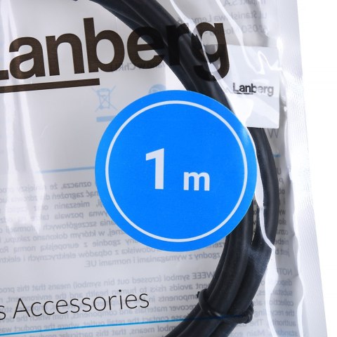 Lanberg LANBERG KABEL USB-A 3.0 M/M 1M CZARNY CA-USBA-30CU-0010-BK