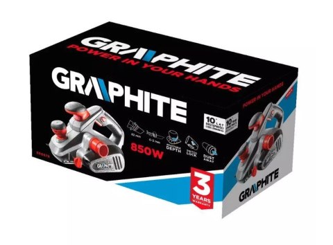 GRAPHITE Strug Elektryczny 850W Graphite głębokość strugania 3mm, szerokość strugania 82 mm