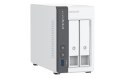 QNAP Qnap TS-216G, Tower, 2 x 2.5"/3.5" SATA, ARM 2.0GHz Quad core, 4GB, 1 x 2.5GbE + 1 x GbE, External adapter (PSU)