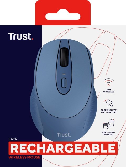 Trust Mysz TRUST ZAYA Wireless Rechargeable Mouse BLUE (25039)