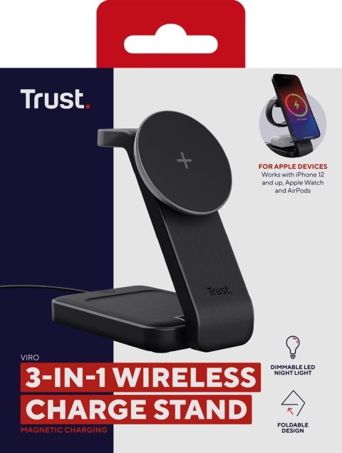 Trust Magnetic Charge Stand Trust Viro 3-in-1 Wireless Black