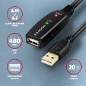 AXAGON AXAGON ADR-220 Aktywny przedłużacz USB 2.0 USB-A męski/żeński - 20m