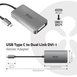 Club 3D CLUB3D cac-1510 USB C DVI-D Dual link Szary