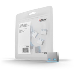 LINDY Lindy 40462 bloker portów Blokada portu USB Typu-A Niebieski Kopolimer akrylonitrylo-butadieno-styrenowy (ABS) 10 szt.