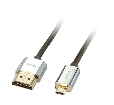 LINDY Lindy 41680 kabel HDMI 0,5 m HDMI Typu A (Standard) HDMI Typu D (Micro) Czarny, Srebrny