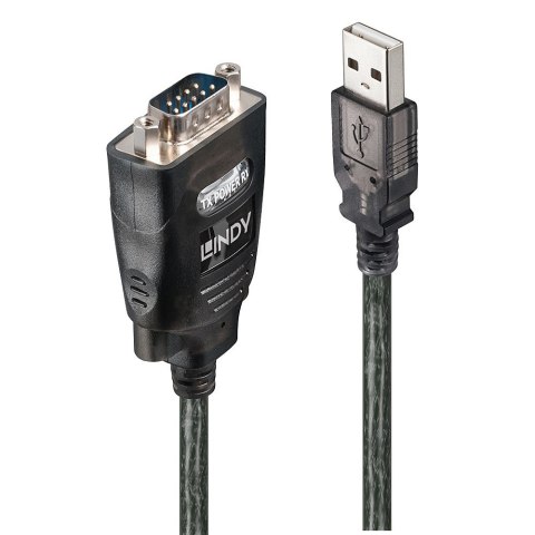 LINDY Lindy 42686 kabel równoległy Czarny 1,1 m USB Typu-A DB-9