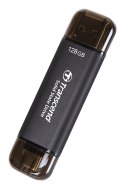 Transcend Transcend ESD310C Technologia Thunderbolt 128 GB USB Type-A / USB Type-C USB 3.2 Gen 2x2 Czarny