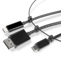 LINDY Lindy 38304 adapter kablowy HDMI Typu A (Standard) DisplayPort + Mini DisplayPort + USB Type-C Czarny