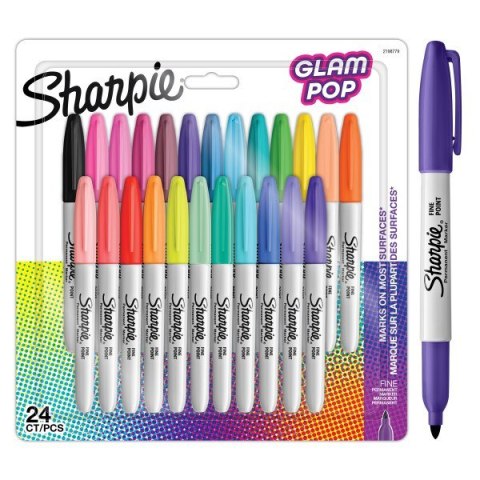 Sharpie Sharpie Permanent Marker Fine Glam Pop 24-Blister