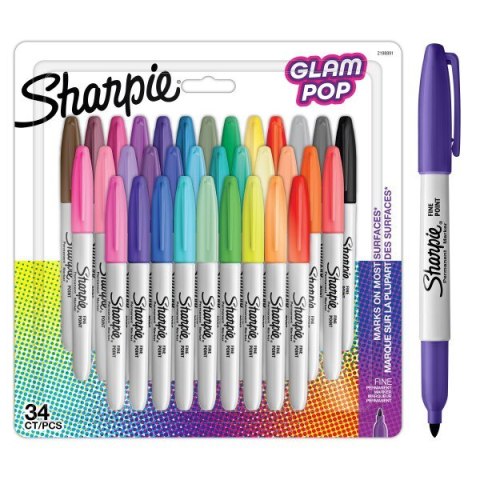 Sharpie Sharpie Permanent Marker Fine Glam Pop 34-Blister