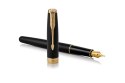 PARKER Pióro wieczne Parker Sonnet Matte Juodas Medium Nib Lacquer Gold Finish Trim Gift Boxed