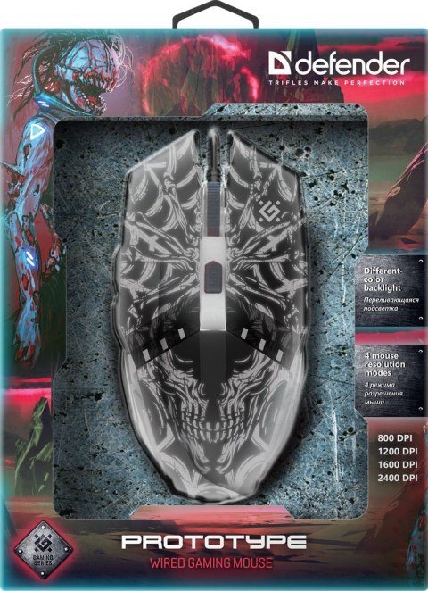 Defender DEFENDER MYSZ PRZEWODOWA PROTOTYPE GM-670L OPTIC 800/1200/1600/2400 DPI 6P 52670