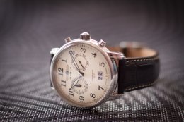 Zeppelin Zeppelin 7684-5 zegarek Wrist watch Męski Kwarc Srebrny