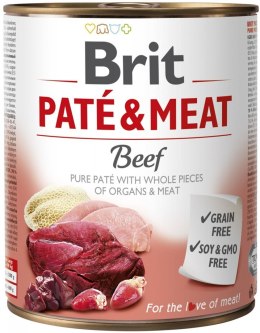 Brit BRIT PATÉ & MEAT z wołowiną - mokra karma dla psa - puszka - 800 g