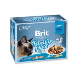 Brit Brit Premium Family Plate dla kotów saszetki w sosie mix smaków 12x85g