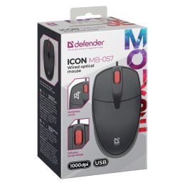 Defender DEFENDER MYSZ ICON MB-057 CZARNA OPTICAL 1000dpi 3P