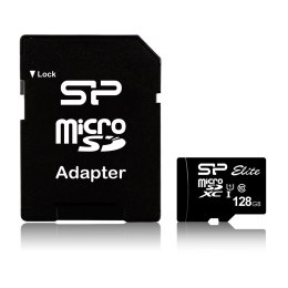 Silicon Power Karta pamięci Silicon Power microSDXC Elite 128GB CL10 UHS-1 (U1) + ADAPTER microSD-SD (SP128GBSTXBU1V10SP)