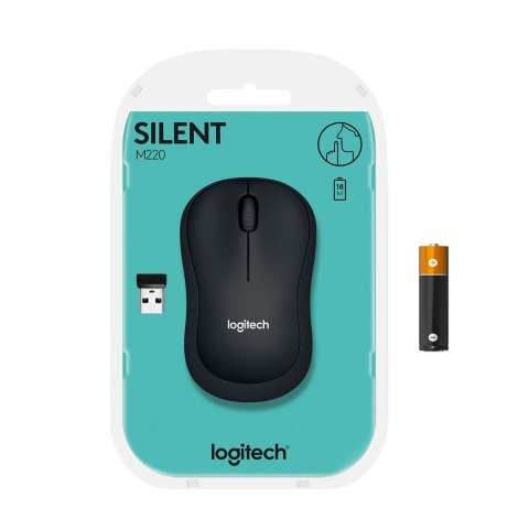 Logitech Mysz Logitech M220 Silent 910-004878 (optyczna; 1000 DPI; kolor czarny)
