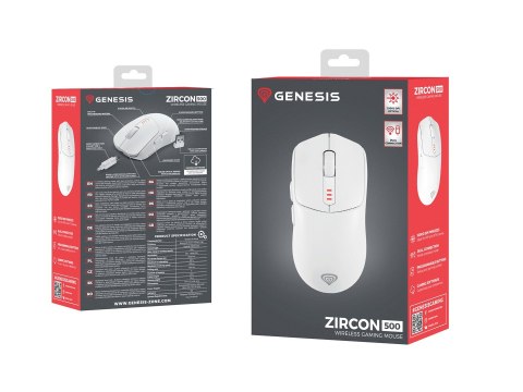 GENESIS GENESIS Zircon 500 myszka Gaming Po prawej stronie RF Wireless + Bluetooth + USB Type-C Optyczny 10000 DPI