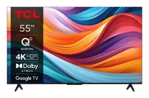 TCL Telewizor TCL 55T7B QLED 55" 4K Ultra HD Google TV Dolby Vision DVB-T2 Czarny