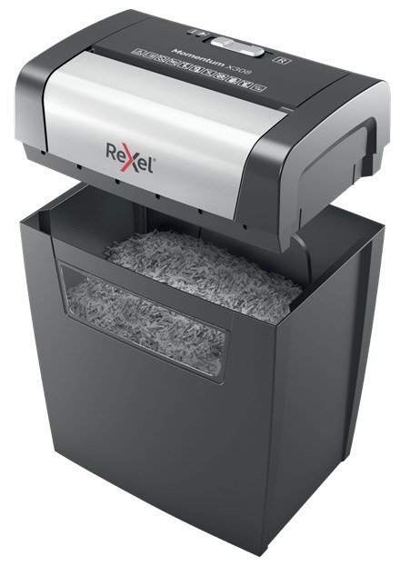 REXEL Rexel Niszczarka Momentum X308, 8 kartek, P-3, 15 l kosz, czarna
