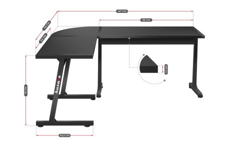 Huzaro Biurko gamingowe Huzaro Hero 6.0 Black
