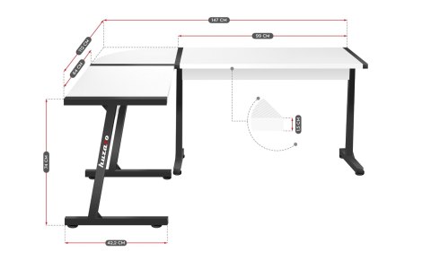 Huzaro Biurko gamingowe Huzaro Hero 6.0 White