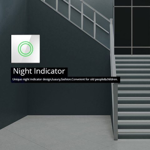 Maclean MACLEAN DOTYKOWY WŁĄCZNIK ŚWIATŁA POJEDYNCZY SCHODOWO-KRZYŻOWY BIAŁY MCE710W