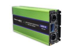 Qoltec QOLTEC PRZETWORNICA NAPIĘCIA MONOLITH | ŁADOWANIE BATERII | UPS | 2000W | 4000W | 12V NA 230V | CZYSTY SINUS | LCD