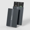 Qoltec Qoltec Obudowa | kieszeń na dysk M.2 SSD | SATA | NVMe | USB-C | DUAL 2 x 2TB