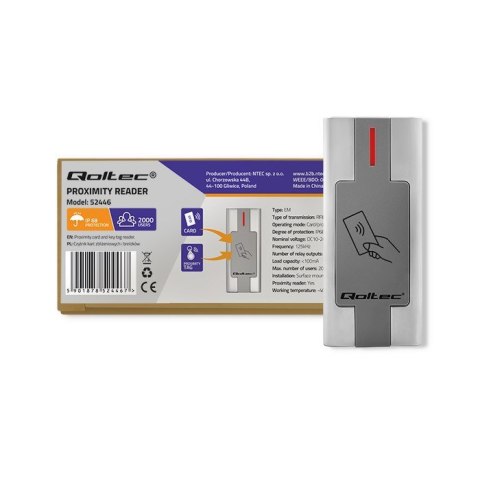Qoltec QOLTEC CZYTNIK KART I BRELOKÓW ZBLIŻENIOWY RFID | METALOWA OBUDOWA